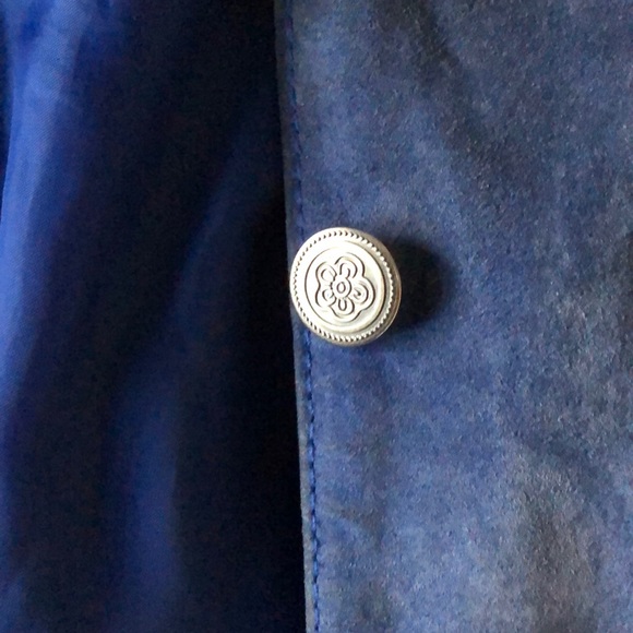 Navy blue suede jacket. - Picture 4 of 6